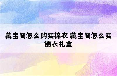 藏宝阁怎么购买锦衣 藏宝阁怎么买锦衣礼盒